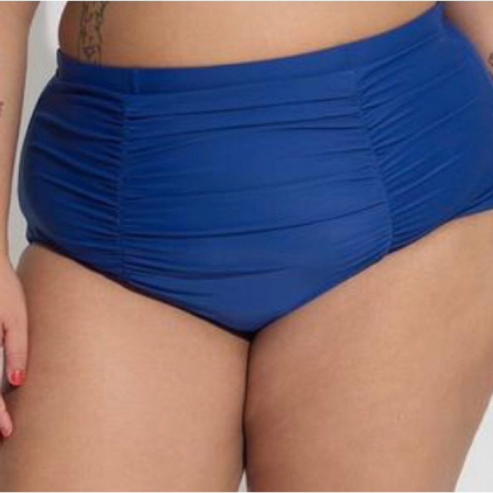 *3 for $10* Torrid blue ruched bikini bottom